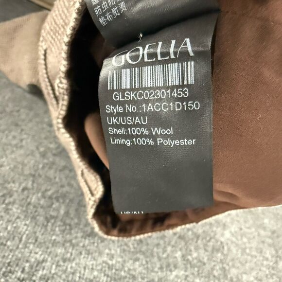 Goelia Dress Pants Womens 6 Brown Wool Mid Rise Wide Leg Office Ladies Career - Picture 7 of 10